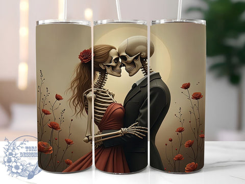 Dancing Skeleton Halloween 20oz Tumbler, Dancing Skeleton, 20oz Tumbler, Sublimation Wrap, Couple Gift, Spooky Decor Sublimation ToriDesigns 