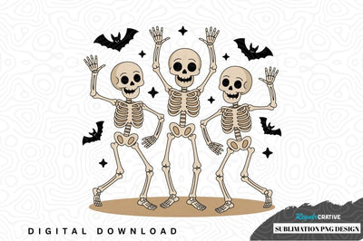 Dancing skeleton trio halloween sublimation png design Sublimation Regulrcrative 