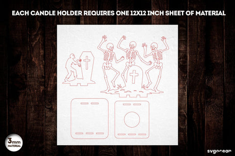 Dancing Skeletons Candle Holder SVG SVG SvgOcean 