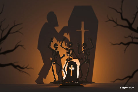 Dancing Skeletons Candle Holder SVG SVG SvgOcean 
