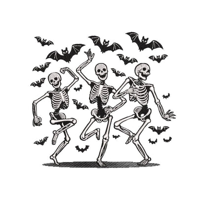 Dancing Skeletons Embroidery Design, Halloween Embroidery Design, 4 sizes, Instant Download Embroidery/Applique DESIGNS Nino Nadaraia 