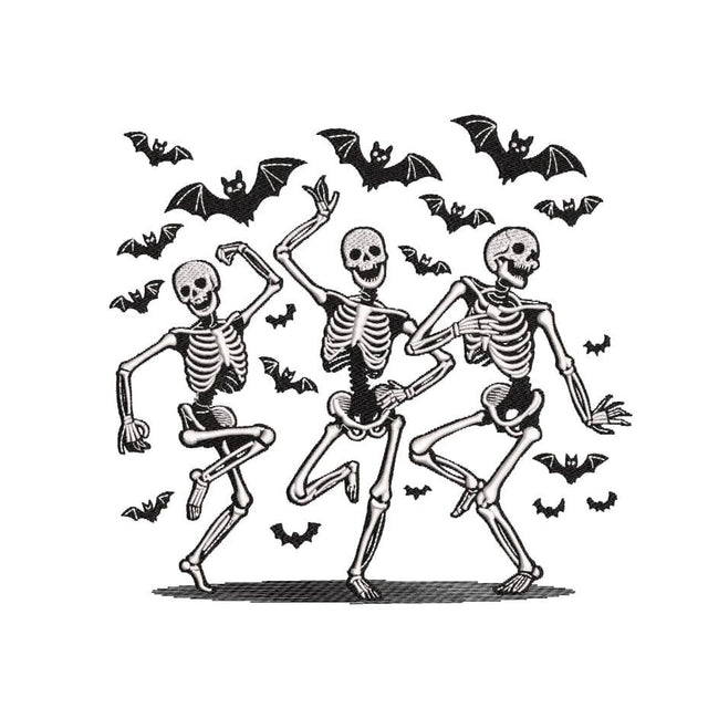 Dancing Skeletons Embroidery Design, Halloween Embroidery Design, 4 sizes, Instant Download Embroidery/Applique DESIGNS Nino Nadaraia 