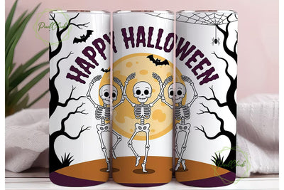 Dancing Skeletons Halloween Tumbler Wrap Sublimation PixelChick 