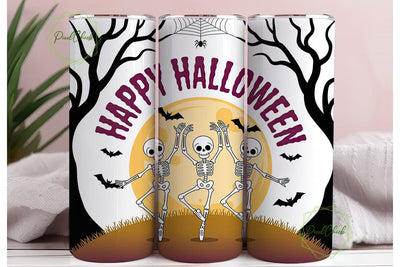 Dancing Skeletons Halloween Tumbler Wrap Sublimation PixelChick 