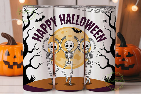 Dancing Skeletons Halloween Tumbler Wrap Sublimation PixelChick 