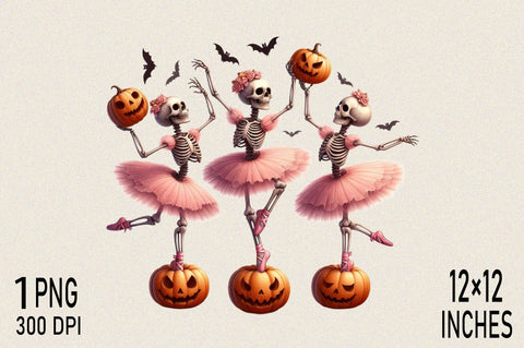 Dancing Skeletons PNG Clipart Design Sublimation SVGArt 