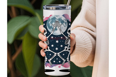 Dancing Skeletons Tumbler Wrap Sublimation DesignSVG 