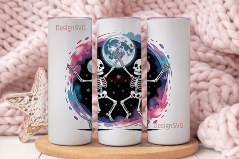 Dancing Skeletons Tumbler Wrap Sublimation DesignSVG 