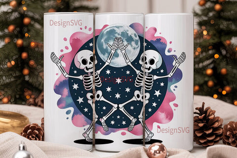 Dancing Skeletons Tumbler Wrap Sublimation DesignSVG 