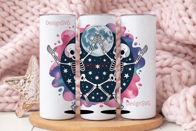 Dancing Skeletons Tumbler Wrap Sublimation DesignSVG 