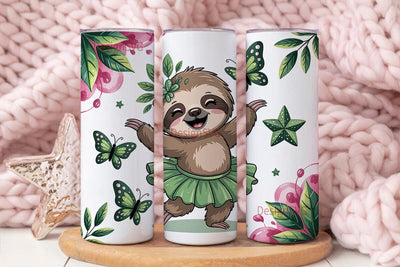 Dancing Sloth 20oz Tumbler Wrap Sublimation DesignSVG 