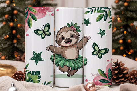 Dancing Sloth 20oz Tumbler Wrap Sublimation DesignSVG 