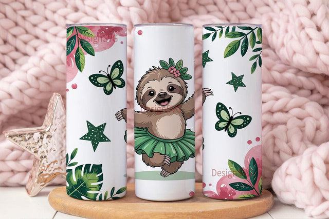 Dancing Sloth 20oz Tumbler Wrap Sublimation DesignSVG 