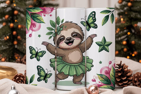 Dancing Sloth 20oz Tumbler Wrap Sublimation DesignSVG 