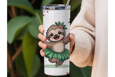 Dancing Sloth 20oz Tumbler Wrap Sublimation DesignSVG 