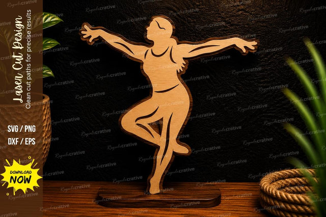 Dancing Woman Silhouette Ornament Laser Cut SVG File SVG Regulrcrative 