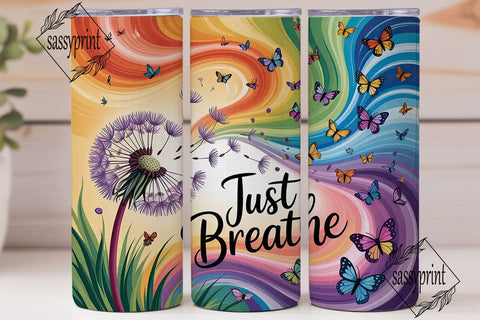 Dandelion Butterfly Rainbow 20oz Tumbler Sublimation sassyprint 