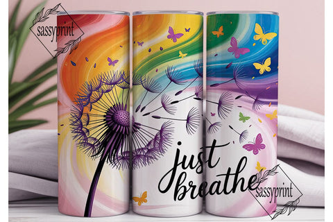 Dandelion Butterfly Rainbow 20oz Tumbler Sublimation sassyprint 