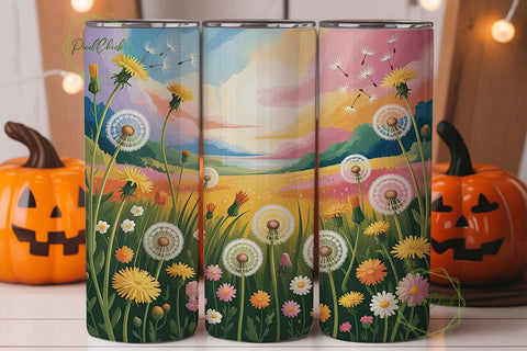 Dandelion Field 20oz Tumbler Wrap Sublimation PixelChick 
