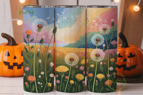 Dandelion Field 20oz Tumbler Wrap Sublimation PixelChick 
