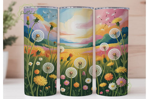 Dandelion Field 20oz Tumbler Wrap Sublimation PixelChick 