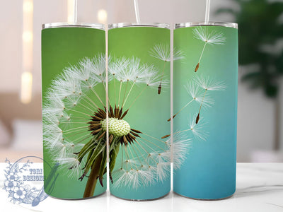 Dandelion Floral 20oz Tumbler Wrap, Dandelion Design, Tumbler Wrap, Sublimation Design, 20oz Tumbler, Floral Drinkware, Nature Gift, Custom Cup Sublimation ToriDesigns 