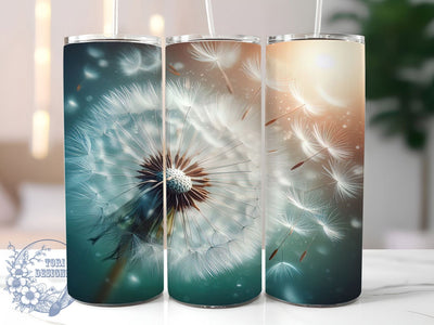Dandelion Floral 20oz Tumbler Wrap, Dandelion Design, Tumbler Wrap, Sublimation Design, 20oz Tumbler, Floral Drinkware, Nature Gift, Custom Cup Sublimation ToriDesigns 