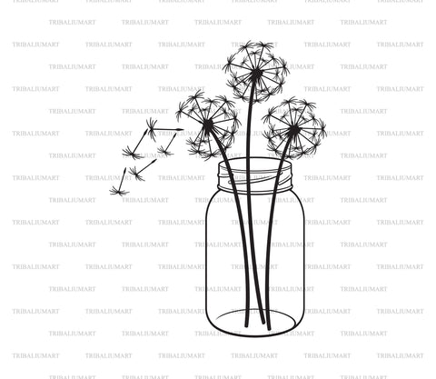 Dandelion in Jar SVG TribaliumArtSF 