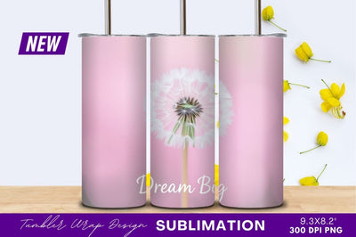 Dandelion Seed Head On Pink Dream Big Background Sublimation Regulrcrative 
