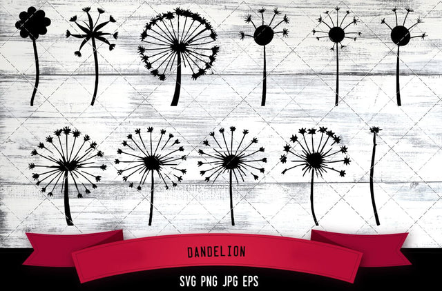 Dandelion Vector Bundle - JPG, SVG, PNG, EPS - Digital Download with Commercial License for Cricut, Silhouette, Scan N Cut Crafting SVG Loveleen Kaur 