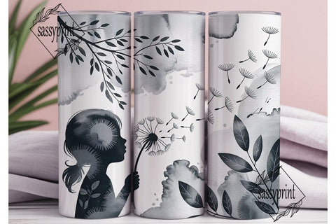 Dandelion Wish 20oz Tumbler Wrap Sublimation sassyprint 