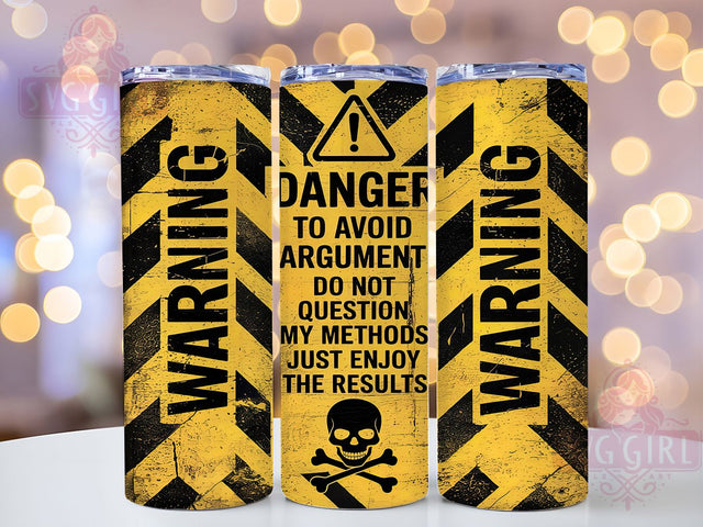 Danger Warning 20oz Tumbler Wrap, Warning Design Tumbler, Yellow and Black Tumbler, 20oz Sublimation Wrap, Caution Tumbler Design, Bold Warning Drinkware, Hazardous Design Cup Sublimation SvggirlplusArt 
