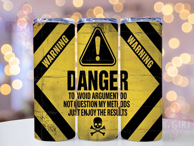 Danger Warning 20oz Tumbler Wrap, Warning Design Tumbler, Yellow and Black Tumbler, 20oz Sublimation Wrap, Caution Tumbler Design, Bold Warning Drinkware, Hazardous Design Cup Sublimation SvggirlplusArt 