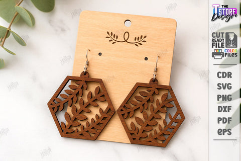 Dangle Earrings Laser Cut Bundle | Geometric Earrings | Pendant Earrings | Jewelry | Accessories | Boho Design | Geometric Jewelry | Modern Hanging Earrings | CNC Files SVG The T Store Design 