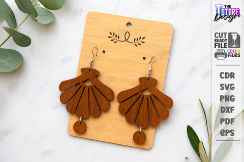 Dangle Earrings Laser Cut Bundle | Geometric Earrings | Pendant Earrings | Jewelry | Accessories | Boho Design | Geometric Jewelry | Modern Hanging Earrings | CNC Files SVG The T Store Design 