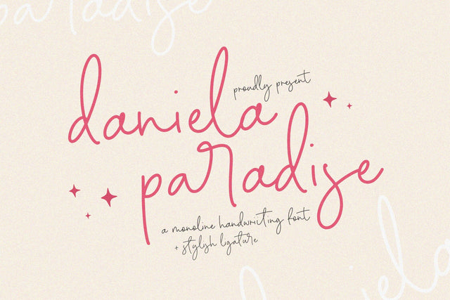 Daniela Paradise - Monoline Handwriting Font Font Timur type 
