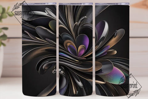Dark Abstract Metallic 20oz Tumbler Wrap Sublimation sassyprint 