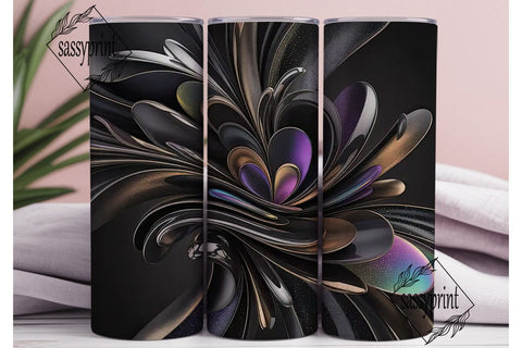 Dark Abstract Metallic 20oz Tumbler Wrap Sublimation sassyprint 