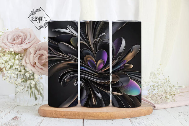 Dark Abstract Metallic 20oz Tumbler Wrap Sublimation sassyprint 