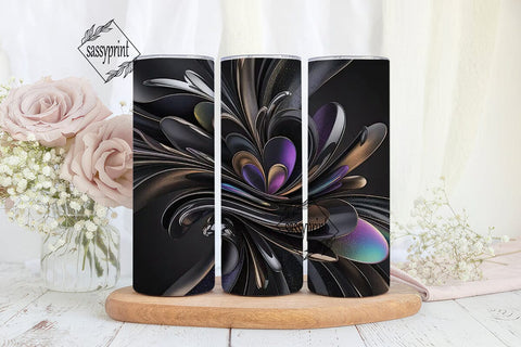 Dark Abstract Metallic 20oz Tumbler Wrap Sublimation sassyprint 
