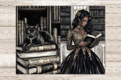 Dark Academia Junk Journal | Gothic Library Haunted Mansion SVG GlamArtZhanna 