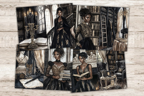 Dark Academia Junk Journal | Gothic Library Haunted Mansion SVG GlamArtZhanna 