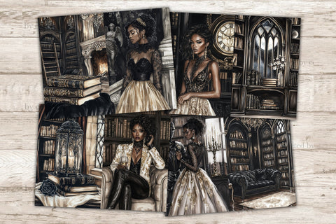 Dark Academia Junk Journal | Gothic Library Haunted Mansion SVG GlamArtZhanna 