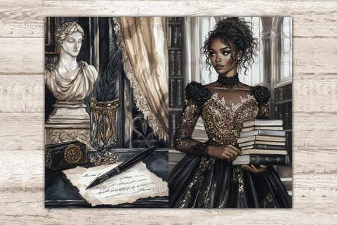 Dark Academia Junk Journal | Gothic Library Haunted Mansion SVG GlamArtZhanna 