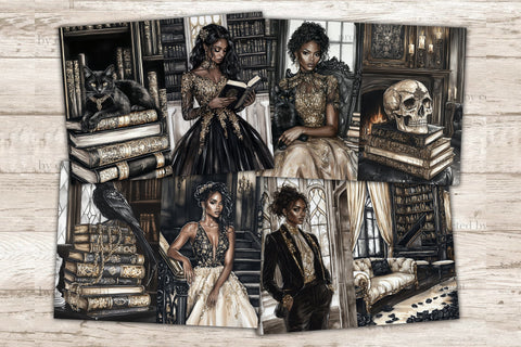 Dark Academia Junk Journal | Gothic Library Haunted Mansion SVG GlamArtZhanna 