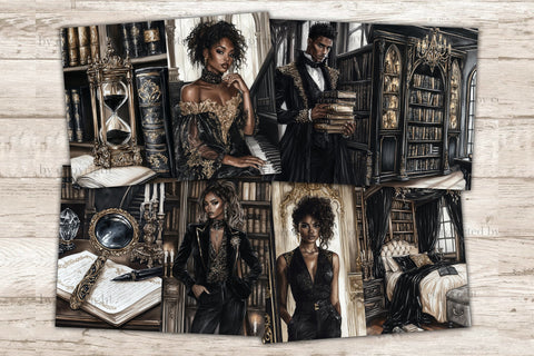 Dark Academia Junk Journal | Gothic Library Haunted Mansion SVG GlamArtZhanna 