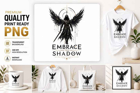 Dark Angel PNG Dark Fantasy Gothic Sublimation Design Digital Download SVG BillahCrafts 