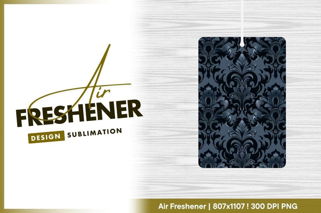 Dark Blue Damask Pattern with Floral and Swirl Elements Sublimation Regulrcrative 