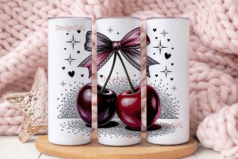 Dark Cherry Glitter 20oz Tumbler Wrap Sublimation DesignSVG 