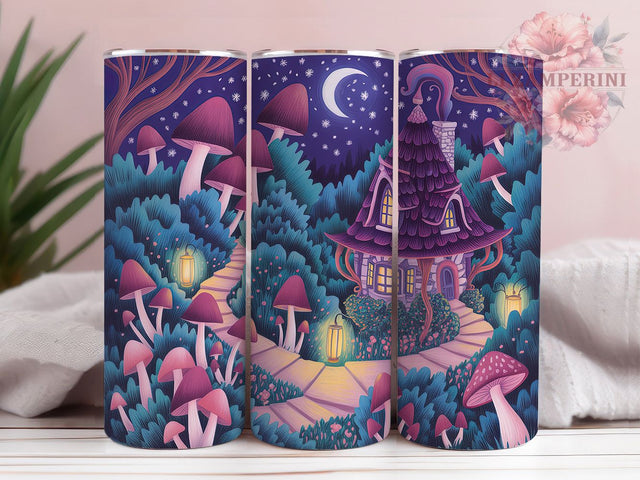 Dark Cottagecore Mushroom Tumbler Wrap, Mushroom Tumbler Wrap, 20Oz Sublimation Design, Gothic Cottagecore Cup, Woodland Mushroom Drinkware, Rustic Forest Tumbler, Boho Nature Wrap Sublimation Li Zamperini 